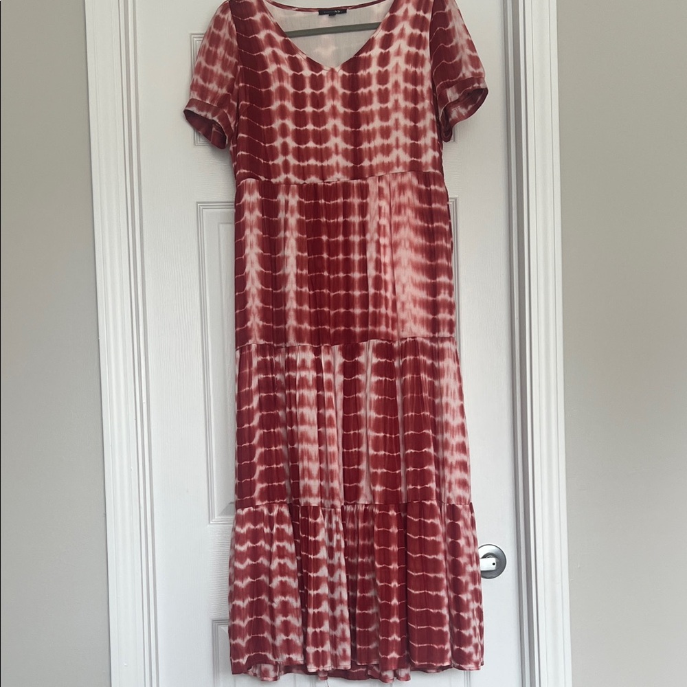 Papermoon Rust and Blush Tie-Dye Maxi Dress